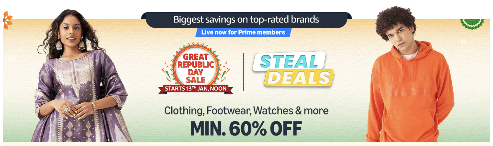 You are currently viewing Steal the Show with Amazon’s Great Republic Day Sale – Unmissable Deals on Clothing, Footwear, Watches & More!